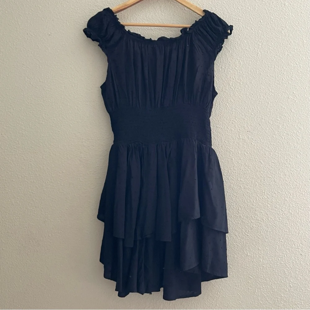 Princess Polly Elegant Black Ruffle Festival Boho‎ Romper Dress